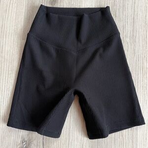 BuffBunny Black Ribbed Bike Shorts